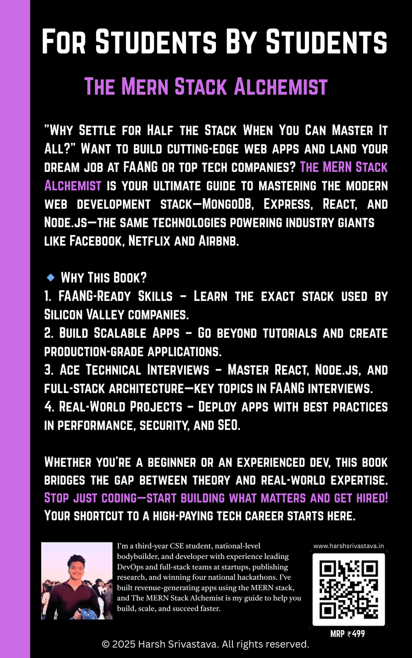 The MERN Stack Alchemist Back Cover